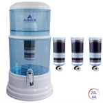 Aimex 20L Benchtop Water Purifier Dispenser Maifan Stone with 3 X 8 Stage Fluoride Filters - Appliances > Appliances
