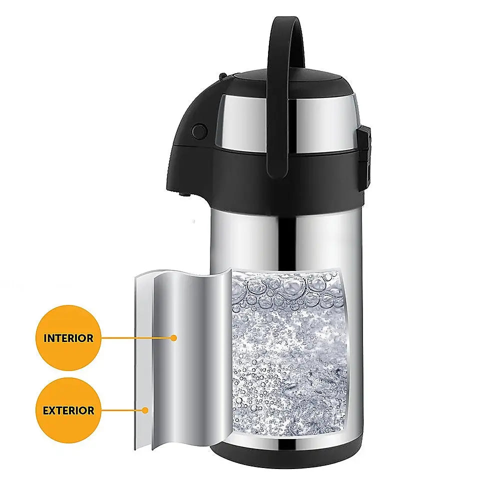 Air Pot for Tea Coffee 5L Pump Action Insulated Airpot Flask Drink Dispenser - Home & Garden > Kitchenware