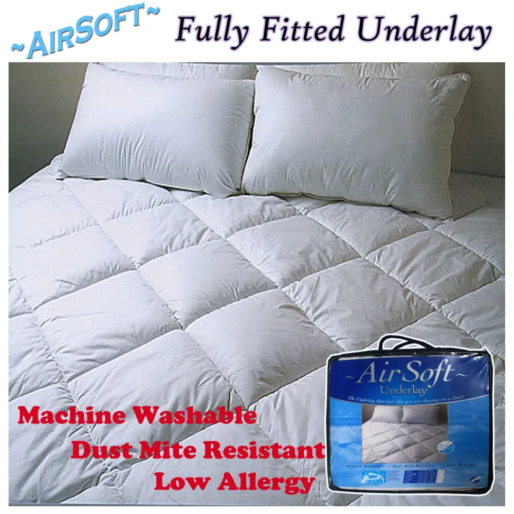Air Soft Fully Fitted Underlay KING SINGLE - Home & Garden > Bedding