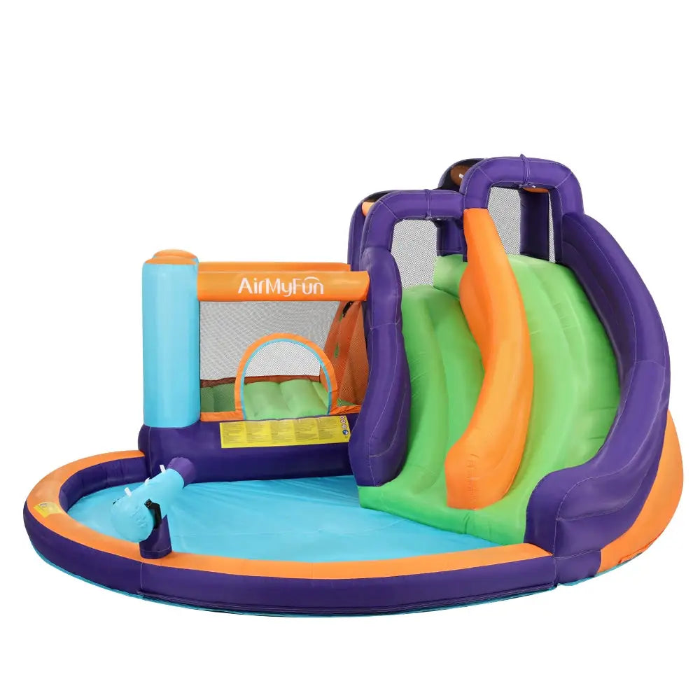 AirMyFun Inflatable Water Slide Kids Jumping Trampoline Castle Double Slide - Home & Garden > Pool & Accessories > Pool