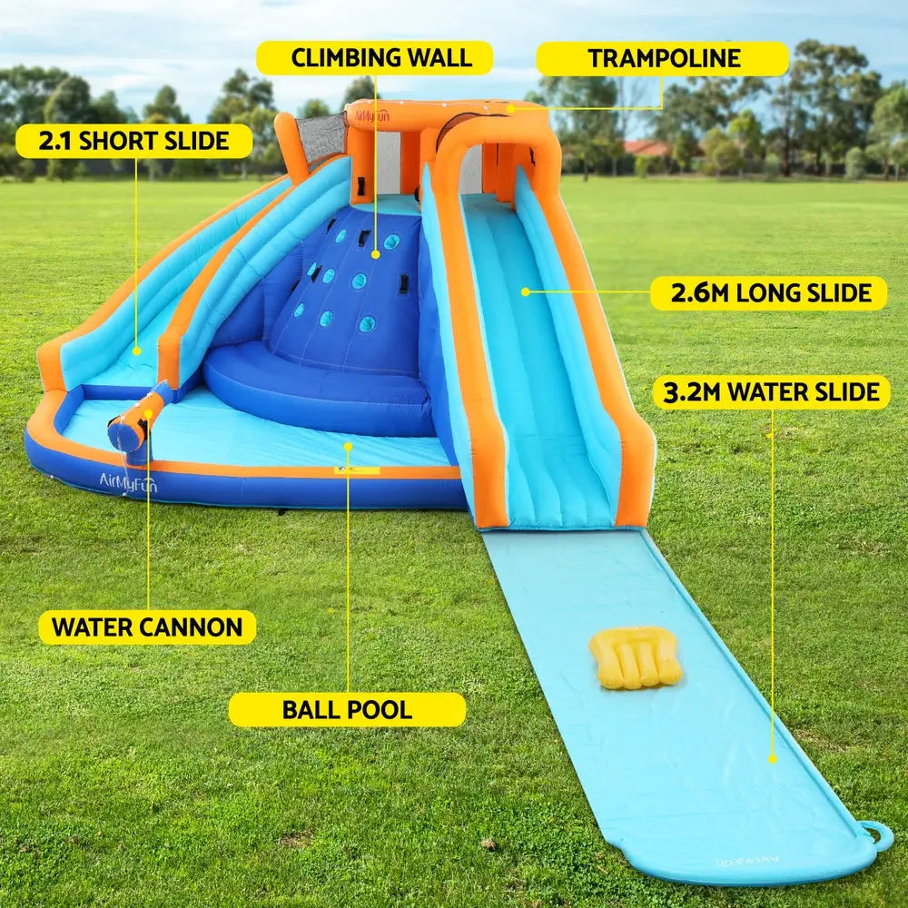 AirMyFun Kids Inflatable Pool Water Double Slide Park Jumping Castle 465X390CM - Baby & Kids > Baby & Kid’s Toys >