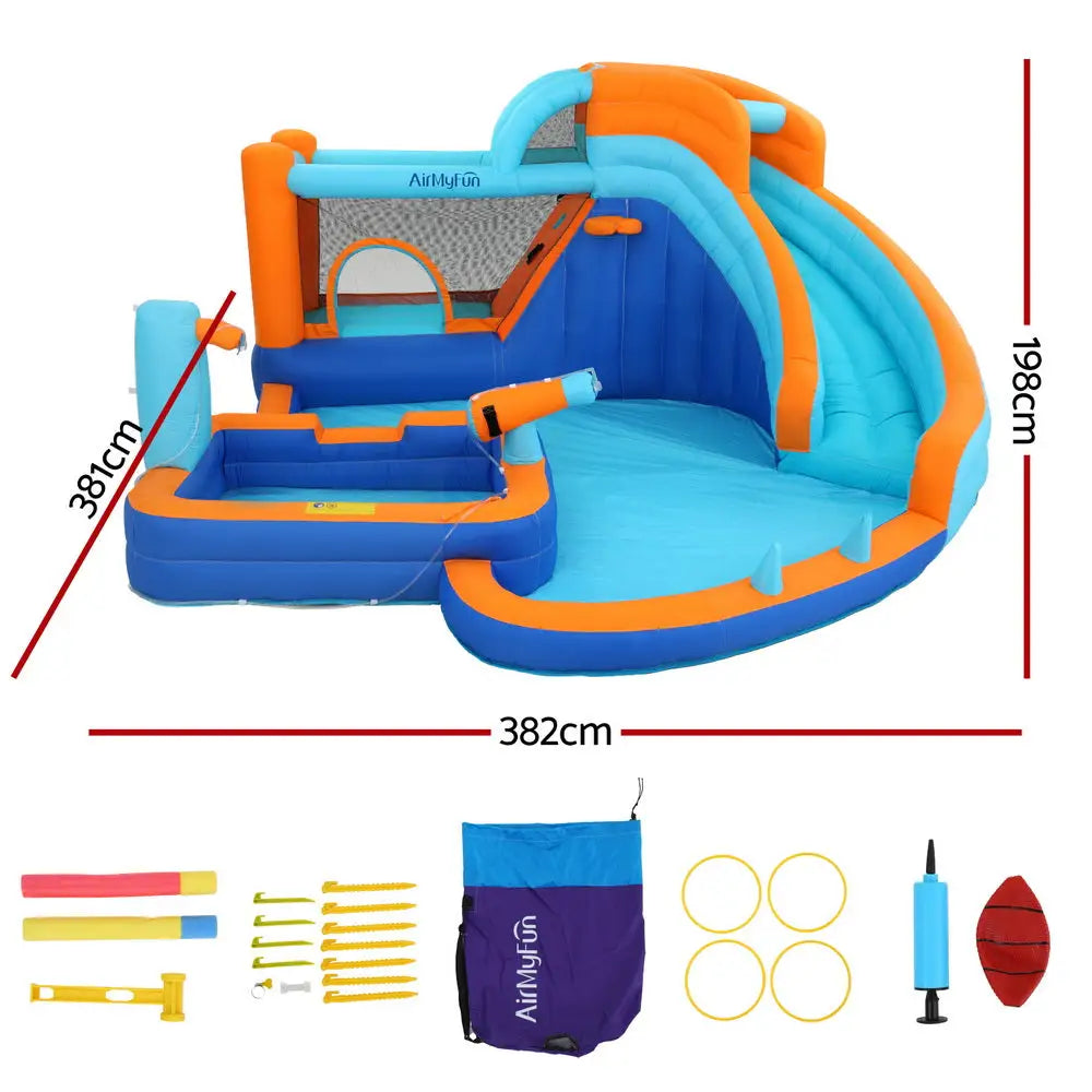 AirMyFun Kids Inflatable Pool Water Slide Park Jumping Castle Bounce 382X381CM - Baby & Kids > Baby & Kid’s Toys >
