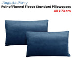 Alastairs Augusta Navy Pair of Flannel Fleece Standard Pillowcases - Home & Garden > Bedding > Pillowcases
