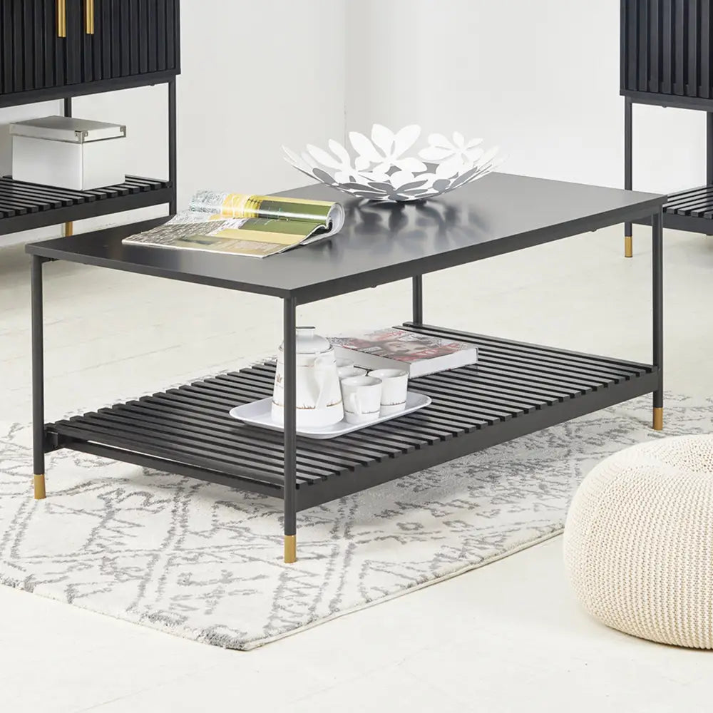 ALCONA Coffee Table In Matte Black - Furniture > Living Room