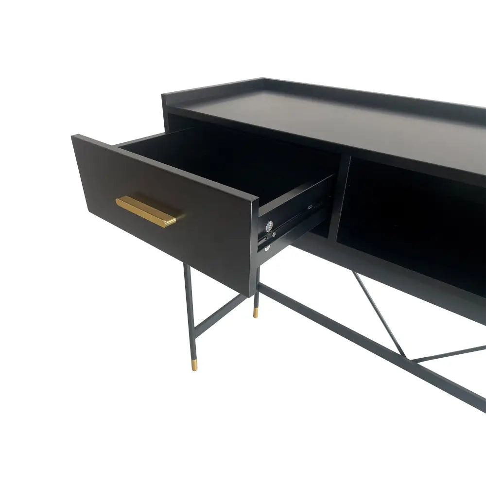 ALCONA Console Table In Matte Black - Furniture > Living Room