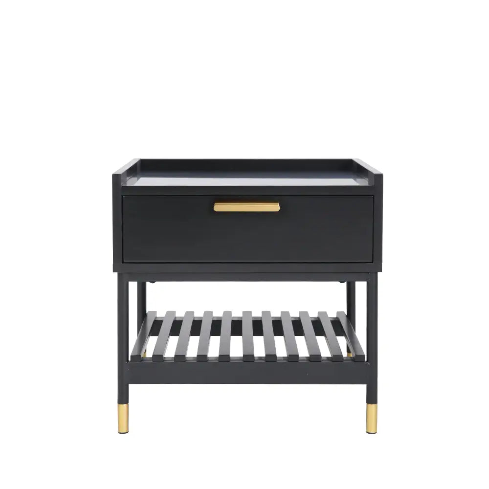 ALCONA Night Stand In Matte Black - Furniture > Living Room