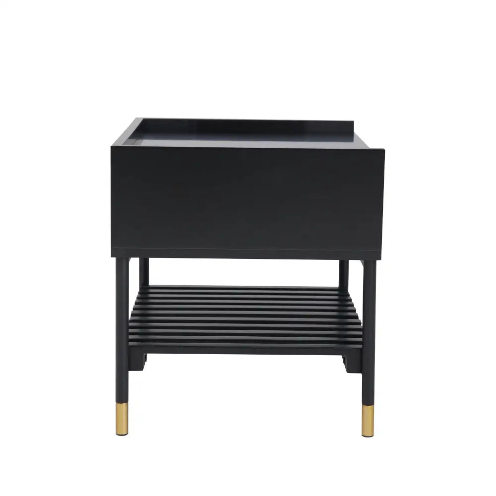 ALCONA Night Stand In Matte Black - Furniture > Living Room