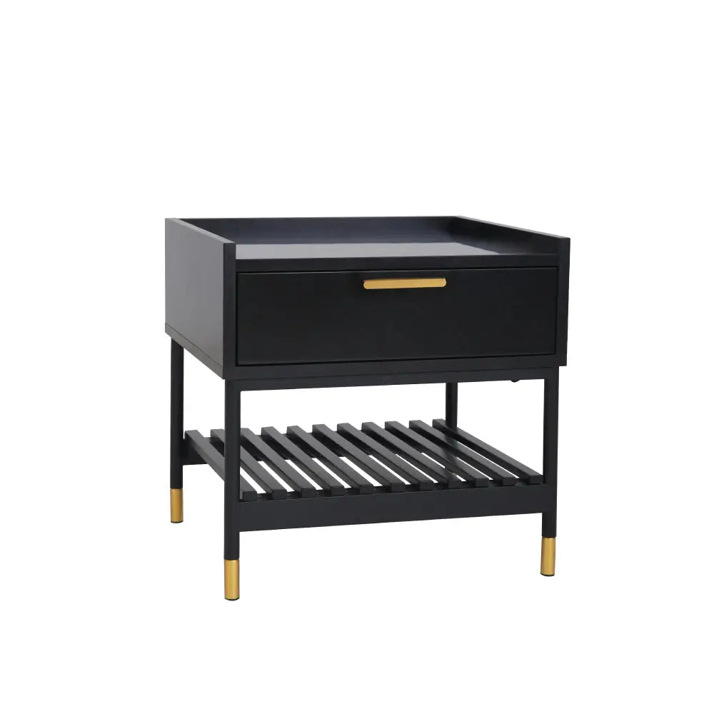 ALCONA Night Stand In Matte Black - Furniture > Living Room