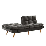 Alexa 3 Seater Velvet Sofa Bed Futon Charcoal - Furniture > Bar Stools & Chairs > Arm Chairs & Recliners