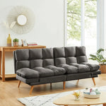 Alexa 3 Seater Velvet Sofa Bed Futon Charcoal - Furniture > Bar Stools & Chairs > Arm Chairs & Recliners