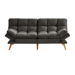 Alexa 3 Seater Velvet Sofa Bed Futon Charcoal - Furniture > Bar Stools & Chairs > Arm Chairs & Recliners