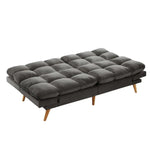 Alexa 3 Seater Velvet Sofa Bed Futon Charcoal - Furniture > Bar Stools & Chairs > Arm Chairs & Recliners