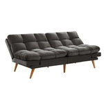 Alexa 3 Seater Velvet Sofa Bed Futon Charcoal - Furniture > Bar Stools & Chairs > Arm Chairs & Recliners