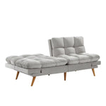 Alexa 3 Seater Velvet Sofa Bed Futon Light Grey - Furniture > Sofas