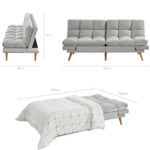 Alexa 3 Seater Velvet Sofa Bed Futon Light Grey - Furniture > Sofas