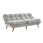 Alexa 3 Seater Velvet Sofa Bed Futon Light Grey - Furniture > Sofas