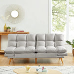 Alexa 3 Seater Velvet Sofa Bed Futon Light Grey - Furniture > Sofas