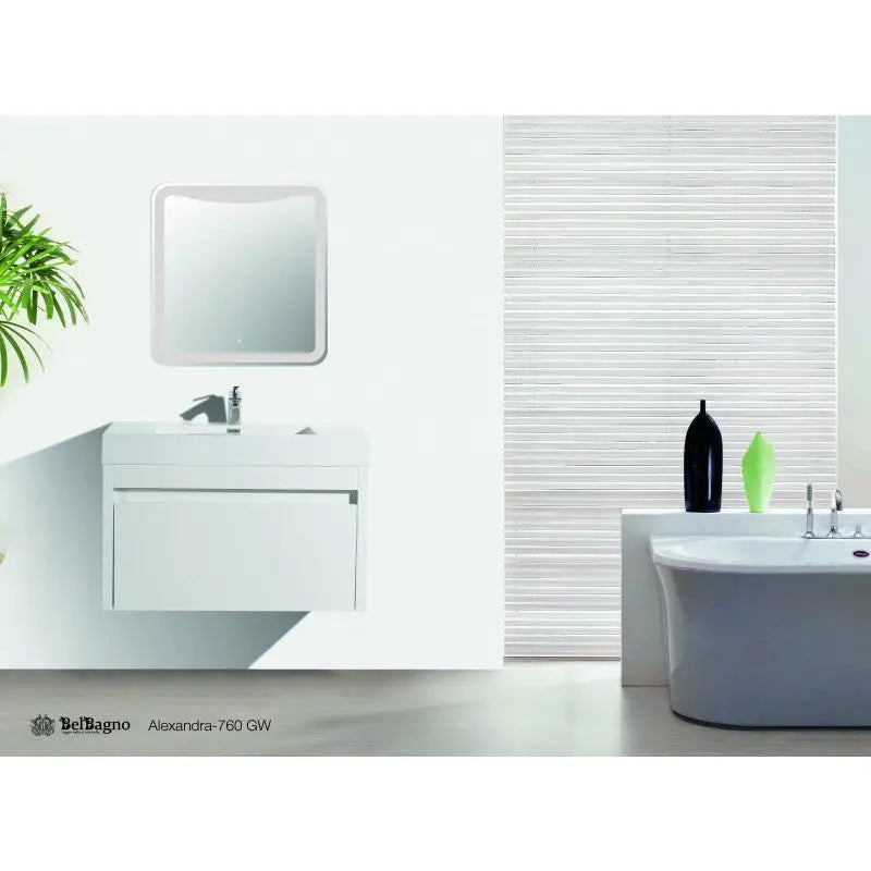 Alexandra wall hung bathroom vanity in Gloss White - Furniture > Bathroom