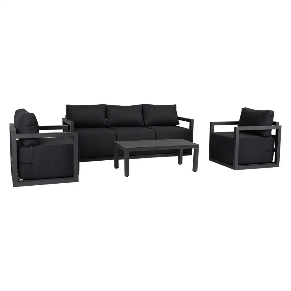Alfresco 5-Seater Deep-Seated Patio Set – Charcoal Grey - Furniture > Outdoor