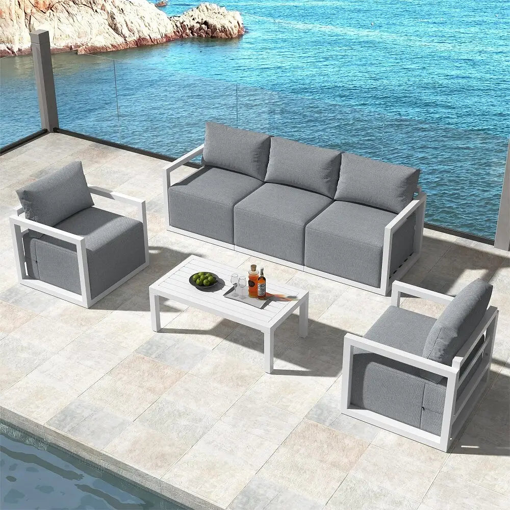 Alfresco 5-Seater Deep-Seated Patio Set – Charcoal Grey - Furniture > Outdoor