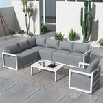 Alfresco 7-Seat Garden Lounge Set – Charcoal Grey - Furniture > Outdoor