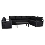 Alfresco 7-Seat Garden Lounge Set – Charcoal Grey - Furniture > Outdoor