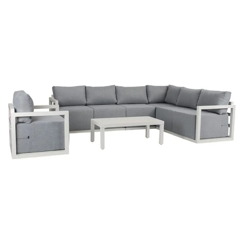 Alfresco 7-Seat Garden Lounge Set – Charcoal Grey - Furniture > Outdoor