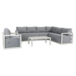 Alfresco 7-Seat Garden Lounge Set – White - Furniture > Outdoor