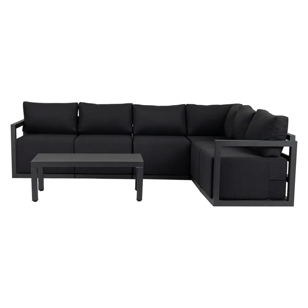 Alfresco Contemporary All-Weather Lounge Set – Charcoal Grey - Furniture > Outdoor
