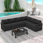 Alfresco Contemporary All-Weather Lounge Set – Charcoal Grey - Furniture > Outdoor