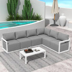 Alfresco Contemporary All-Weather Lounge Set – Charcoal Grey - Furniture > Outdoor