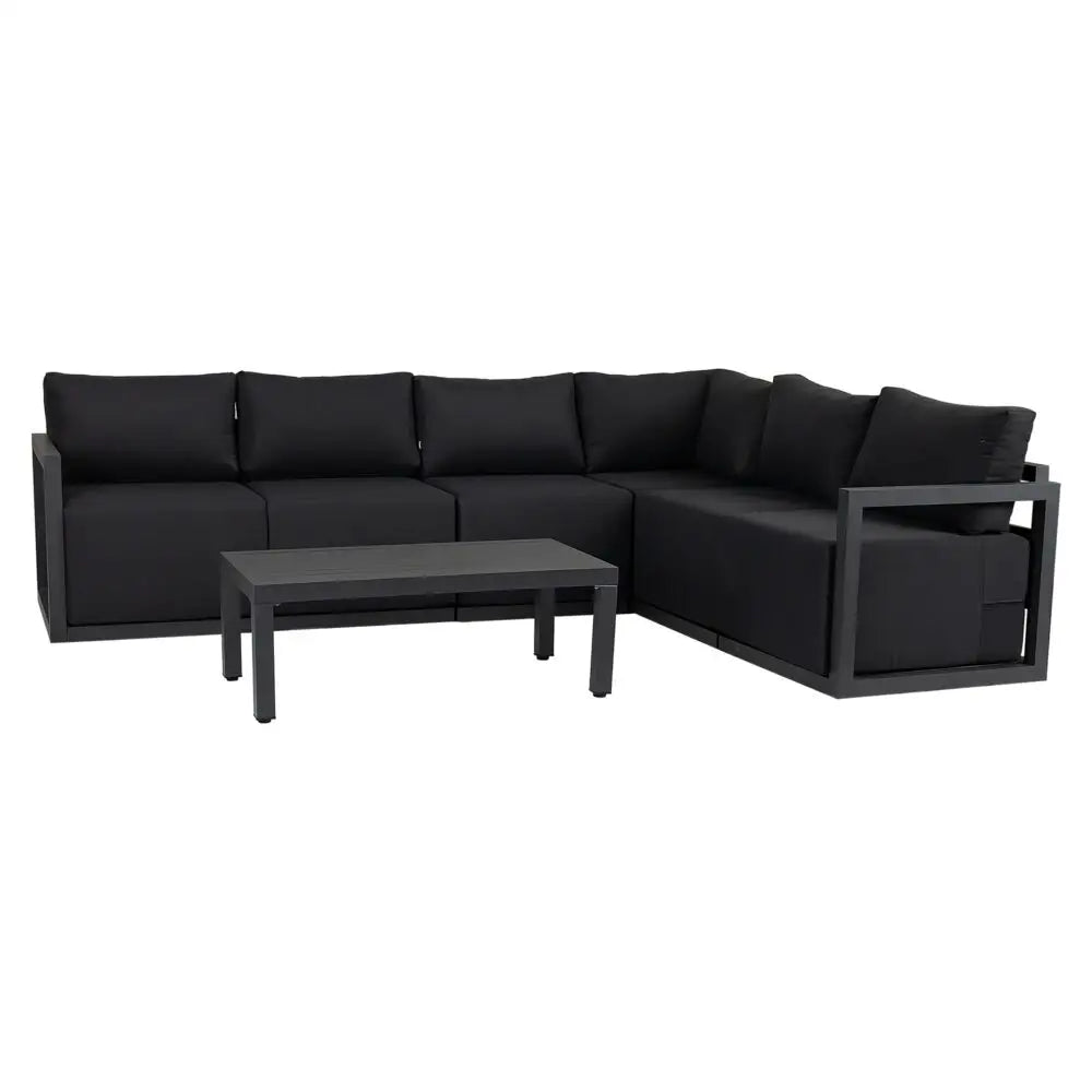 Alfresco Contemporary All-Weather Lounge Set – Charcoal Grey - Furniture > Outdoor