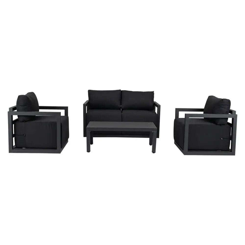 Alfresco Serenity Outdoor Lounge Set – Charcoal Grey - Furniture > Outdoor