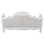 Alice King Size Bed Frame Rattan Timber Wood Mattress Base Distressed White - Furniture > Bedroom