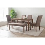 ALLEGRO Dining Table + 4x MESI Dining Chair + MESI Bench - 6 Piece Dining Set - Cocoa - Furniture > Dining > Dining Set