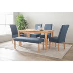 ALLEGRO Dining Table + 4x MESI Dining Chair + MESI Bench - 6 Piece Dining Set - Natural - Furniture > Dining > Dining