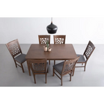 ALLEGRO Dining Table + 6x ASBEL Dining Chair - 7 Piece Dining Set - Cocoa - Furniture > Dining > Dining Set
