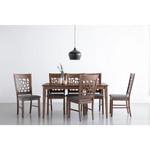 ALLEGRO Dining Table + 6x ASBEL Dining Chair - 7 Piece Dining Set - Cocoa - Furniture > Dining > Dining Set