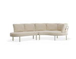 Almara Left End Open Outdoor Sofa - Beige - Beige - white background