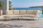 Almara Left End Open Outdoor Sofa - Beige - poolside lifestyle