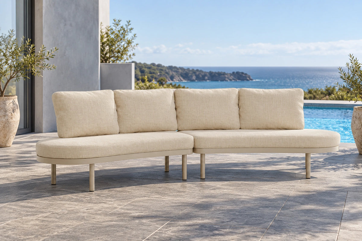 Almara Open Ends Outdoor Sofa - Beige - poolside lifestyle