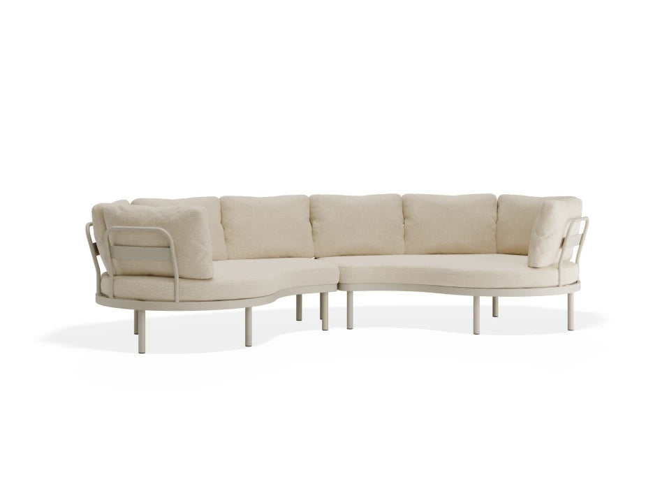 Almara Return Ends Outdoor Sofa - Beige - Beige - white background