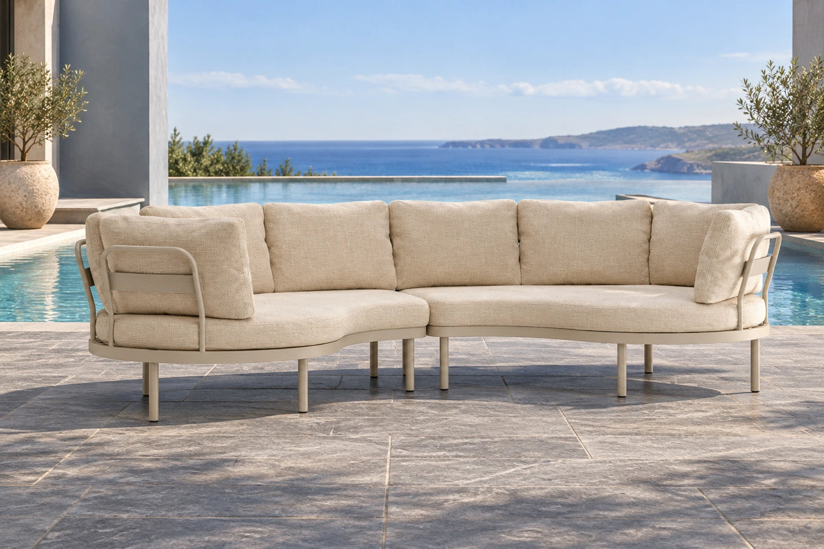 Almara Return Ends Outdoor Sofa - Beige - poolside lifestyle