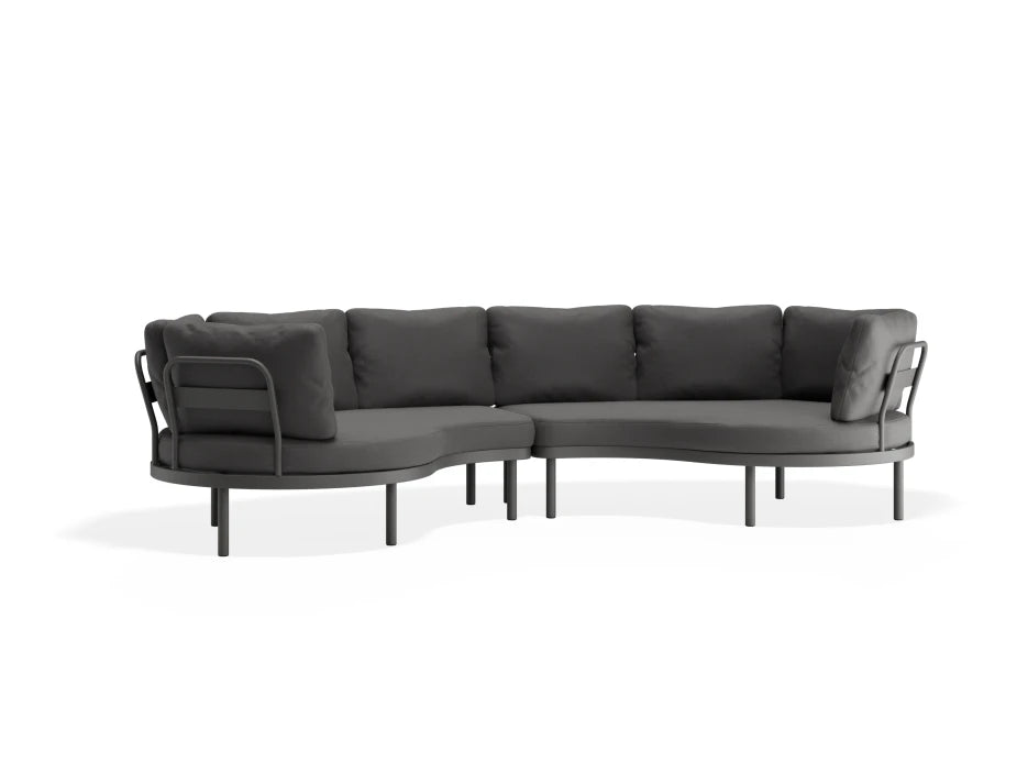Almara Return Ends Outdoor Sofa - Charcoal - Dark Grey - white background