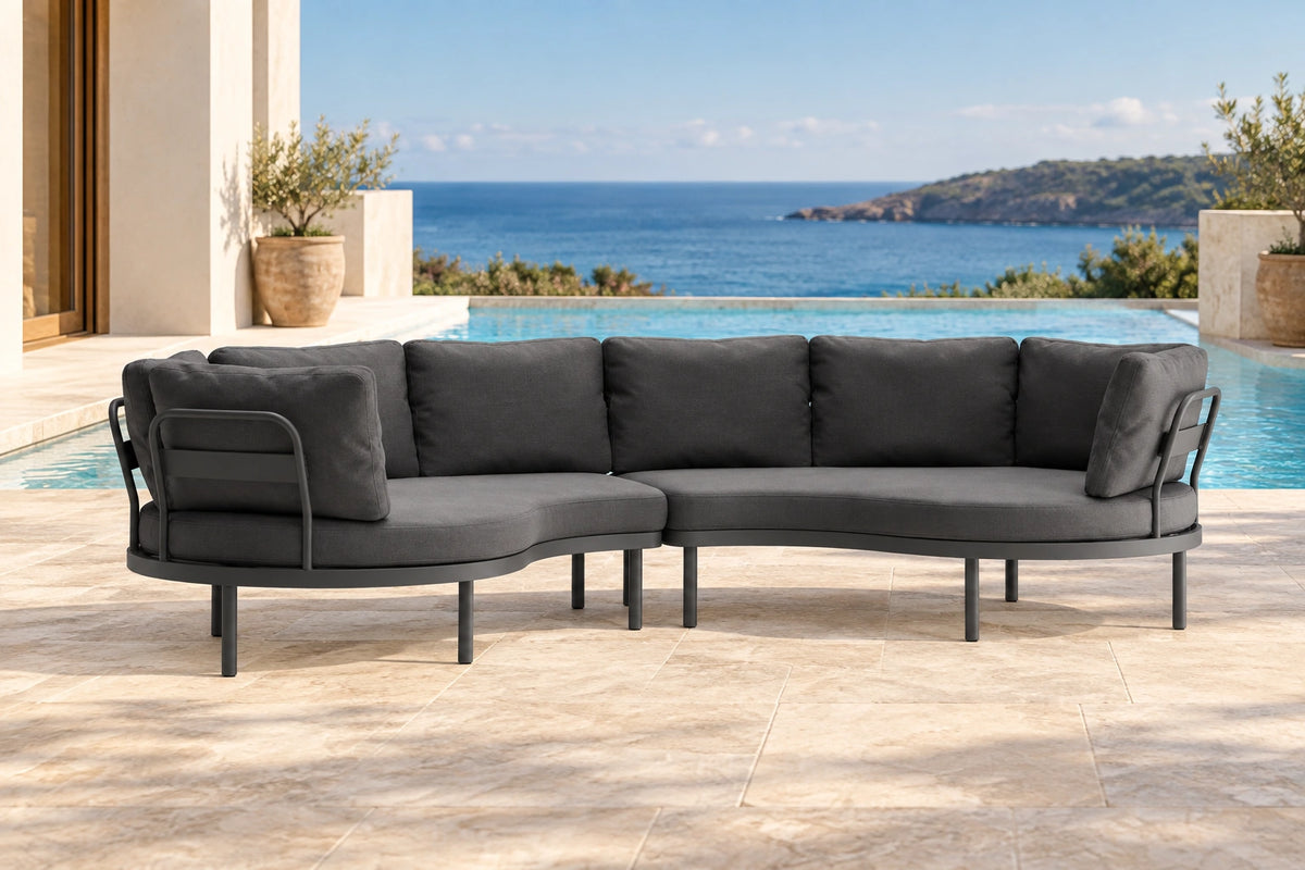 Almara Return Ends Outdoor Sofa - Charcoal - poolside lifestyle