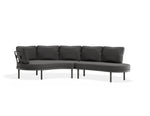 Almara Right End Open Outdoor Sofa - Charcoal - Dark Grey - white background