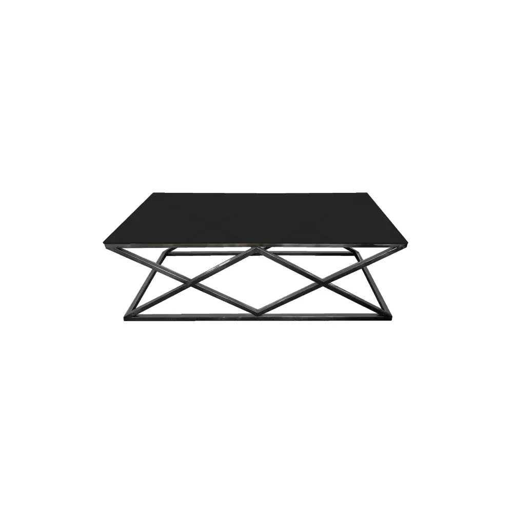 Alsea Coffee Table Black Base - Black Glass - Furniture > Living Room > Coffee Tables