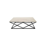 Alsea Coffee Table Black Base - White Marble - Furniture > Living Room > Coffee Tables
