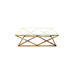 Alsea Coffee Table Gold Base - Clear Glass - Furniture > Living Room > Coffee Tables