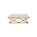 Alsea Coffee Table Gold Base - White Marble - Furniture > Living Room > Coffee Tables